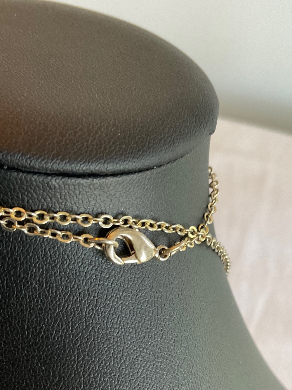 Chloe Gold Perfume Bottle Pendant Necklace with Ribbon Accent - Picture 3 of 5